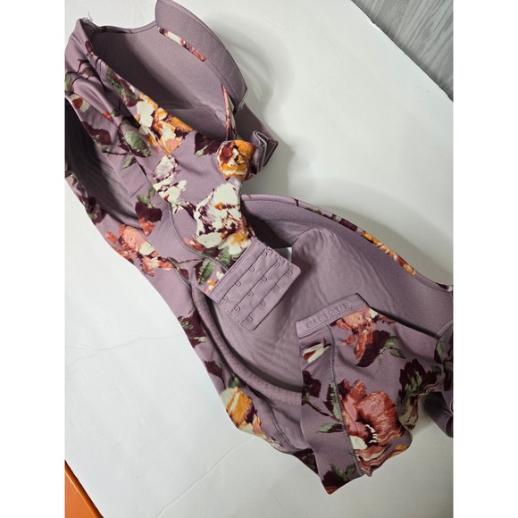 Cacique 44DD Lightly Lined Balconette Bra Black Nude Floral Set - Picture 8 of 8